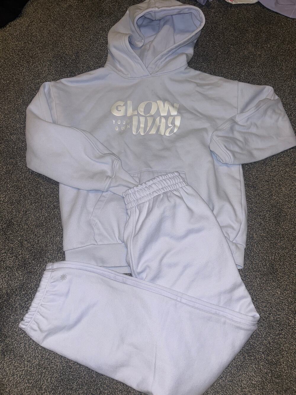 Athleta girl lilac hoodie set size girls large